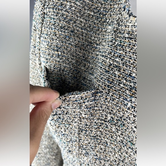 Theory Tweed Blazer Ualana Compromised Tweed Open Front Coat Size 10 Multicolor - Picture 5 of 16